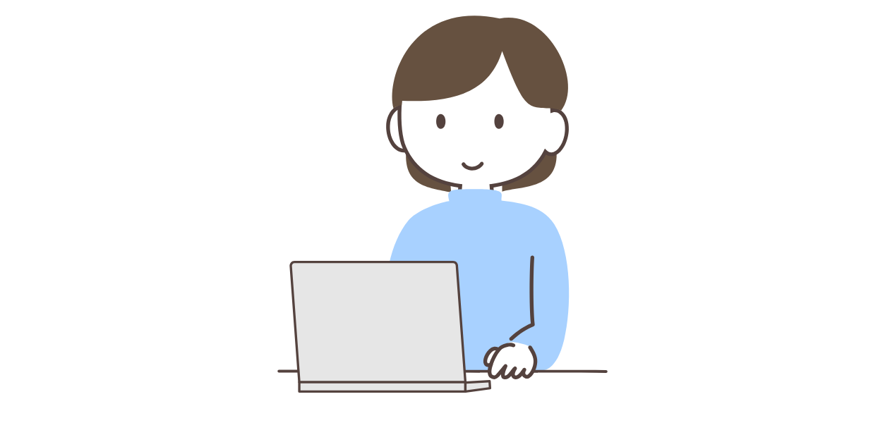 イラスト画像　人がパソコンを操作している