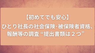【初めてでも安心】ひとり社長の社会保険・被保険者資格、報酬等の調査 “提出書類は2つ”